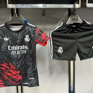 2025/2026 Real Madrid Special Edition Black And Red Football Shirt 1:1 Thai Quality Kids Size