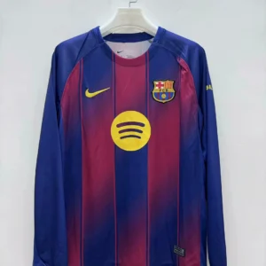 2025/2026 Long Sleeve Barcelona Home Football Shirt 1:1 Thai Quality
