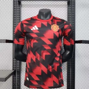 2025/2026 Player Version Manchester United Training Wear Red and black Football Shirt 1:1 Thai Quality
