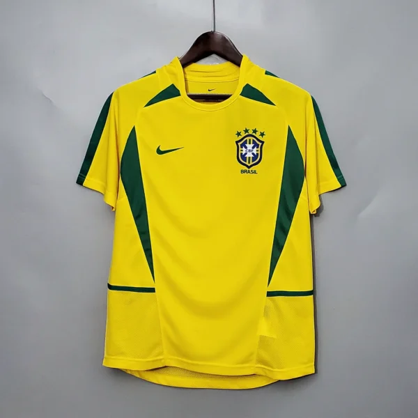 2002 camisa Retrô brasileira fora de casa
