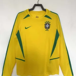 2002 Retro Long Sleeve Brazil Home Football Shirt 1:1 Thai Quality