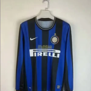 2009/2010 Retro Long Sleeve Internazionale Milan Home Football Jersey 1:1 Thai Quality
