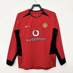 2002-2004 Retro Long Sleeve Manchester United Home Football Shirt 1:1 Thai Quality