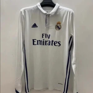 2016/2017 Retro Long Sleeve Real Madrid Home Football Shirt1:1 Thai Quality