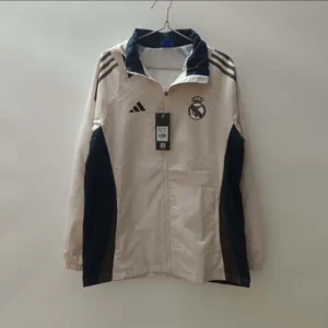 2024/2025 Real Madrid Windbreaker Off white Soccer Jersey 1:1 Thai Quality