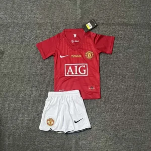 2007/2008 Retro Manchester United Home Football Shirt 1:1 Thai Quality Kids Size
