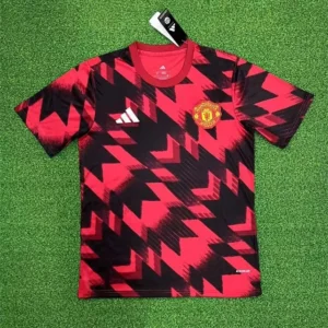 2025/2026 Manchester United Training Wear Red and black Football Shirt 1:1 Thai Quality