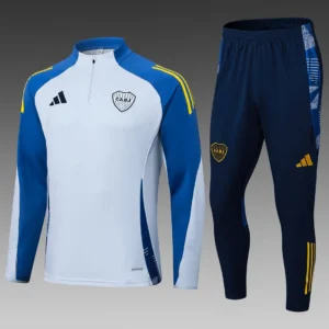 2024/2025 Boca Juniors Half-Pull Training Suit Gray Blue Sleeves Jersey 1:1 Thai Quality