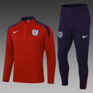 2024 England Half-Pull Training Suit Date red Soccer Jersey Set