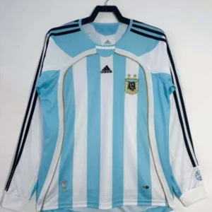 2006 Retro Long Sleeve Argentina National Team Home Football Shirt 1:1 Thai Quality