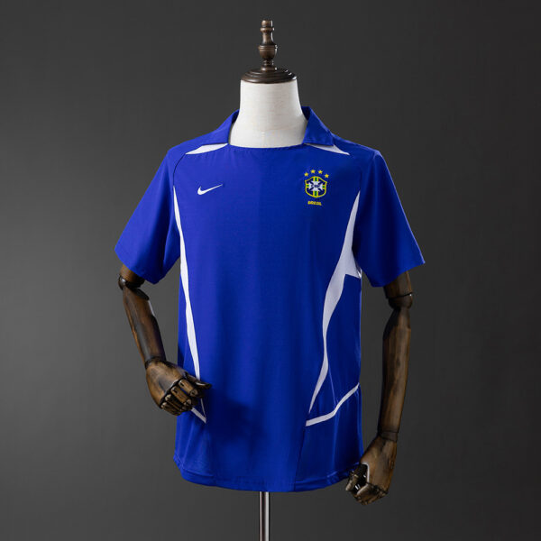 2002 camisa Retrô brasileira fora de casa