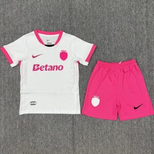 25-26 Sporting Lisbon White Pink Kids Soccer Jersey