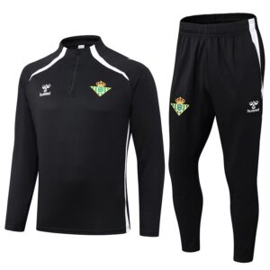 25-26 Real Betis Black Half Pull Tracksuit