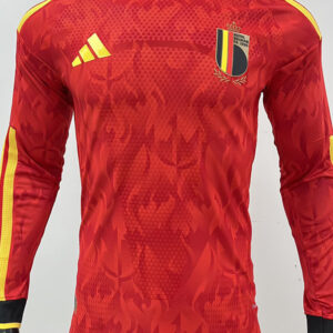 2026 Belgium Home Long Sleeve Player Version Soccer Jersey
